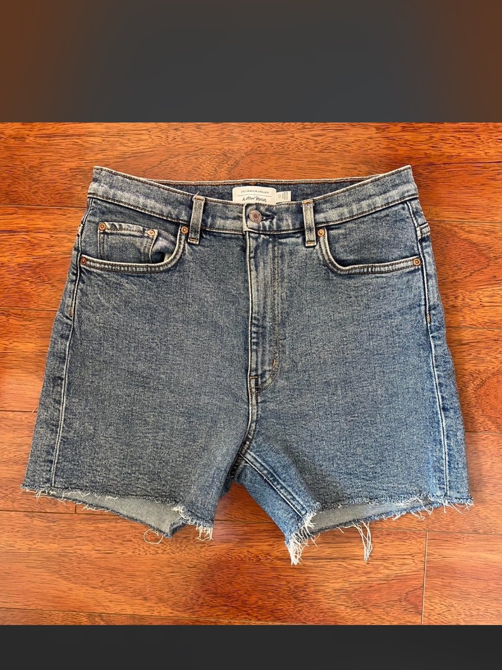 & Other Stories Classic High-Rise Denim Cutoff Shorts - Blue